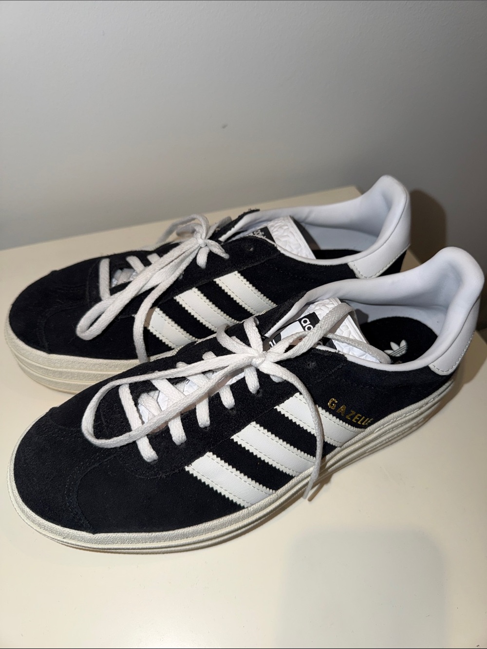 adidas Gazelle Women’s Black & White Suede Sneakers